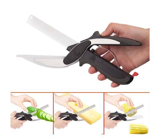 2in1 Clever Cutting Knife In Stainless Steel Vegetable Cutter (,card Packing)