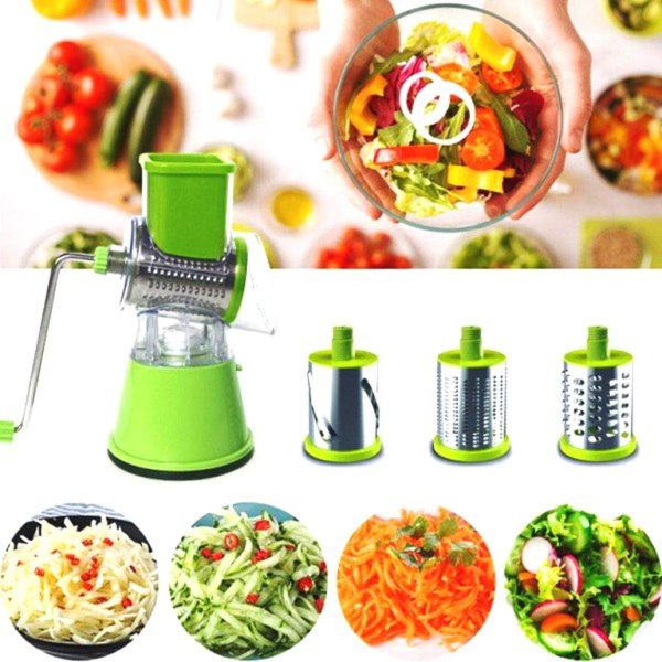 3 in 1 Vegetable Cutter Machine for Potato Onion Carrot - Drum Cutter (random color)