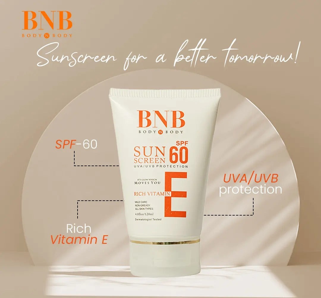 BNB Sun Screen SPF-60 Vitamin E, ( 120 ML )