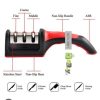 3 in 1 Manual Knife Sharpening Kitchen Accessories Manual Stainless Steel 3 Stage Kitchen Handheld Knife Sharpener