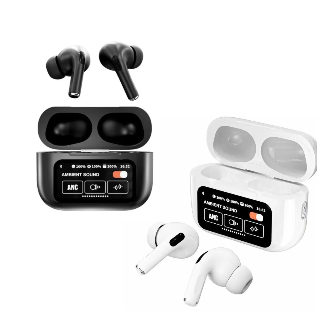 A9 Pro Earbuds ANC/ENC Double Dark Touch screen display Noise Reduction Wireless Earbuds For Android and iOS/Airpods