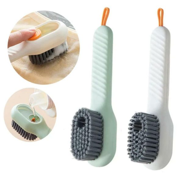 Multi-purpose Shoe Brush Soft Bristle Automatic Liquid Long Handle Cleaning Brush Clothes Board Brush Household Cleaning Tools (random Color)