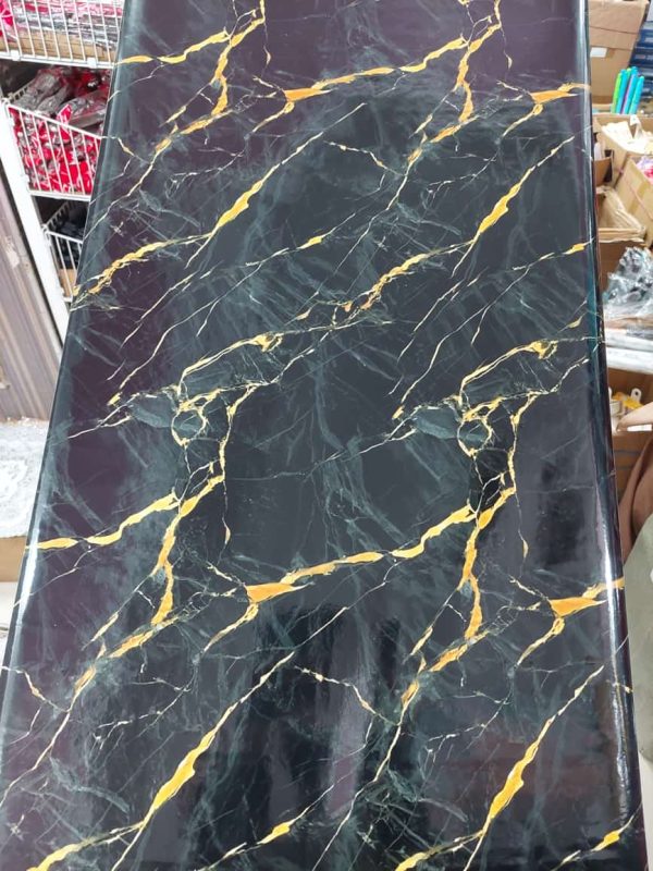 Self Adhesive Sticker Marble Sheet – Black Gold Marble Sheet For Kitchen – Furniture – Wall – Home Decor 60x200cm