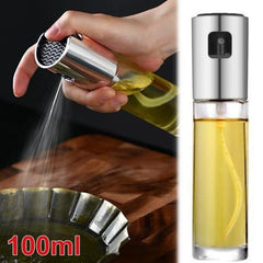 Stainless Steel Oil Spray Glass Bottle Dispenser 100ML