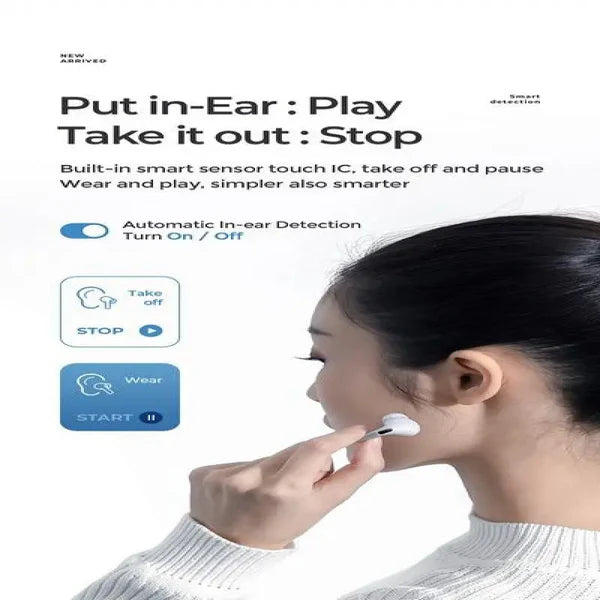 T03s Pro Joyroom Tws Active Noise Cancelling Anc Earbuds | Wireless Earbuds with HiFi Sound and Long Battery Life - White