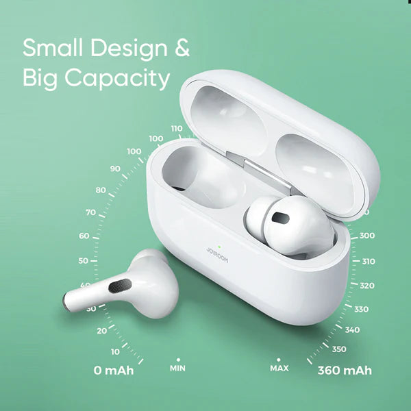 T03s Pro Joyroom Tws Active Noise Cancelling Anc Earbuds | Wireless Earbuds with HiFi Sound and Long Battery Life - White